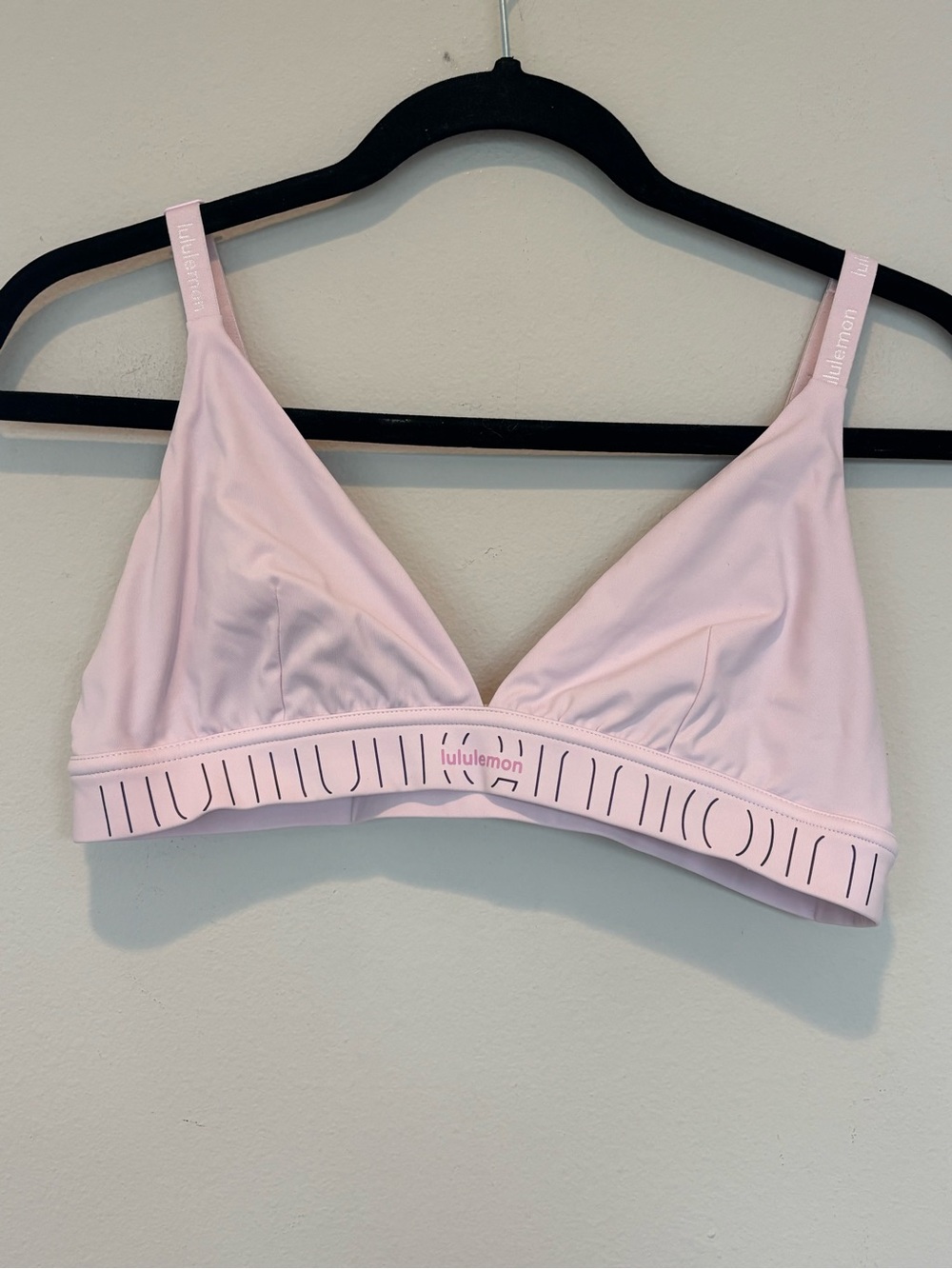 lululemon Light Pink Triangle Bralette with Branded Elastic Band